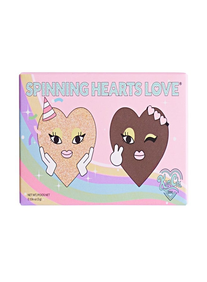 Kimchi Chic Beauty Spinning Hearts Duo Eyeshadow, Matte, Shimmer & Frost Finish, Blendable, Highly Pigmented Two-Color Palette, Cruelty-Free, Hot Fudge - Image 4